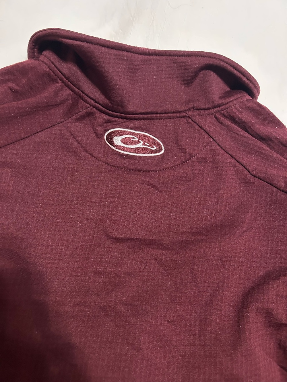 Drake Men's Maroon Turtleneck Sweater with Embroidered Logo